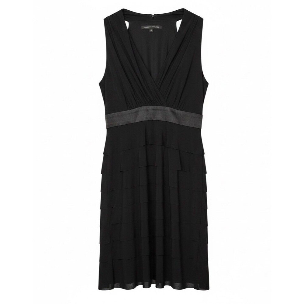 JONES WEAR DRESS Women's Black Sleeveless Dress Size 6 Regular ‎ Ruffles